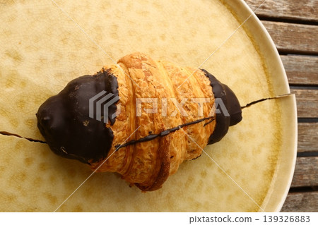 French Croissants Breakfast Pastry Close Up French Croissants Breakfast Pastry Close Up 139326883