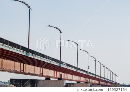 A view of the Hiryu Ohashi Bridge over the Tenryu River in Hamamatsu City, Shizuoka Prefecture. A view of the Hiryu Ohashi Bridge over the Tenryu River in Hamamatsu City, Shizuoka Prefecture. 139327164