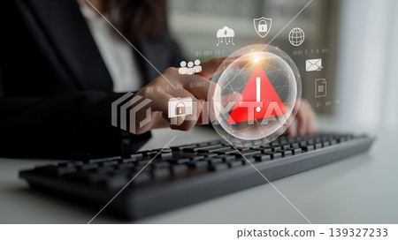 Cybersecurity threat alert warning symbol Parse Cybersecurity threat alert warning symbol Parse 139327233