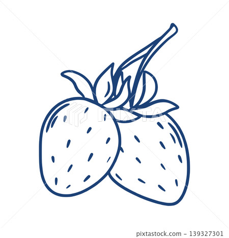 Engraved branch with strawberries Vector graphics Engraved branch with strawberries Vector graphics 139327301