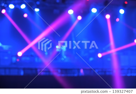 Stage lights with blue and pink spotlights and smoke Stage lights with blue and pink spotlights and smoke 139327407