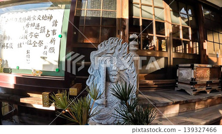 Mihara Fudoin Temple in Omori Honcho, Ota Ward, Tokyo: Fudo Myoo statue and torii gate 139327466