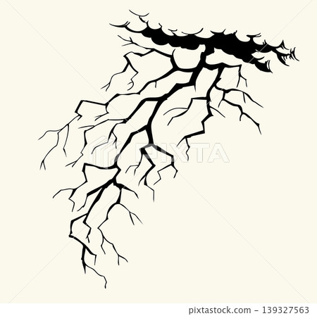 Vector drawing. Lightning in the clouds 139327563
