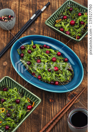 Seaweed superfood salad with cranberries and greens. Seaweed superfood salad with cranberries and greens. 139327760