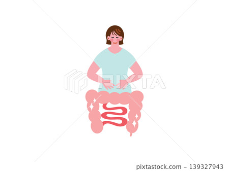 一幅描繪女性健康腹部的插圖。 一幅描繪女性健康腹部的插圖。 139327943