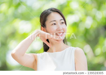 Fresh greenery, woman, beauty Fresh greenery, woman, beauty 139328305