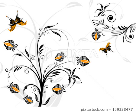 Grunge flower background Grunge flower background 139328477