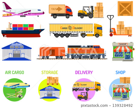 Storage and delivery infographics 139328492