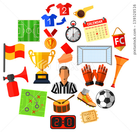 Soccer Flat Icon Concept Soccer Flat Icon Concept 139328516