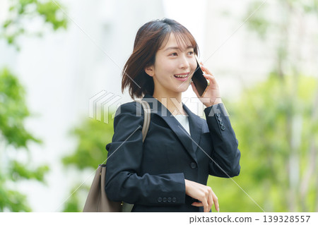 Business, woman, outdoors, phone call 139328557