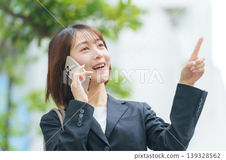 Business, woman, outdoors, phone call 139328562