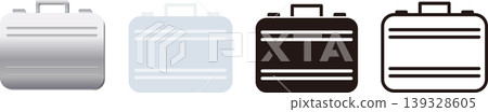 Metal-look attaché case and icon material set Metal-look attaché case and icon material set 139328605