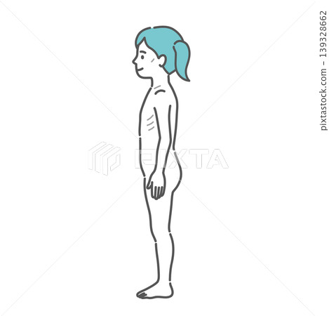 Full-body illustration of a slender girl (side view) Full-body illustration of a slender girl (side view) 139328662