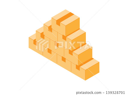 Illustration of stacked cardboard boxes Illustration of stacked cardboard boxes 139328701