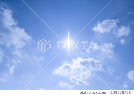 Summer sky background image featuring blue skies and sunlight - Yokohama 139328796