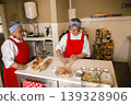 Senior Black and Caucasian Women Chefs Preparing Pastry in Commercial Kitchen 139328906