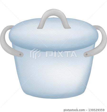 Ceramic pot with lid hand drawn illustration Ceramic pot with lid hand drawn illustration 139329359