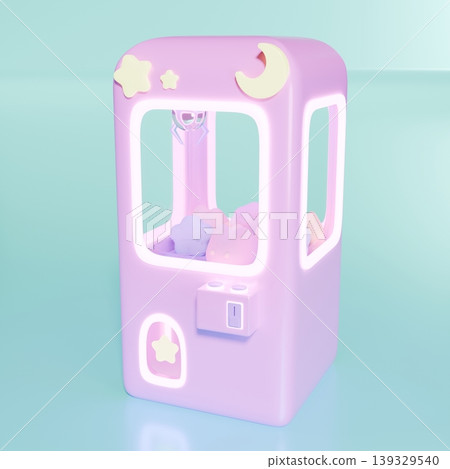 3D月亮星星抓娃娃機（粉紅色和綠色） 139329540