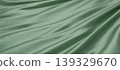 Luxury sage green silk fabric texture with soft waves background 3D render 139329670