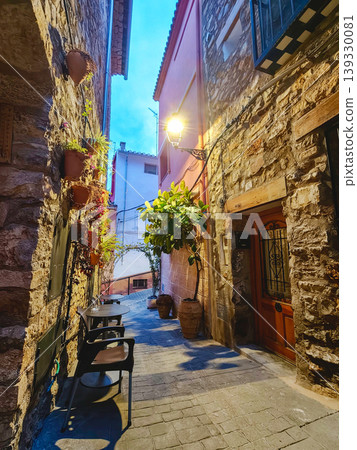 Narrow street ambiance in sueras old town, spain Narrow street ambiance in sueras old town, spain 139330081