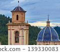 Bell tower and dome of a spanish church 139330083