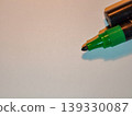 Green marker pen with cap showing tip on transparent background 139330087