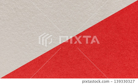 Cool beige paper texture two color background with red diagonal split and copy space for template, banner, presentation Cool beige paper texture two color background with red diagonal split and copy space for template, banner, presentation 139330327