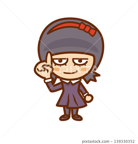 A cute girl points and makes a pointing gesture. A cute girl points and makes a pointing gesture. 139330352