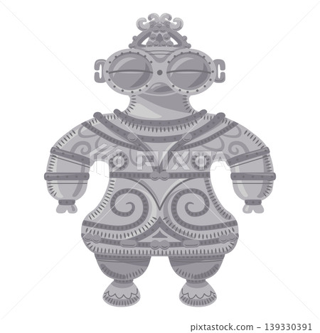 Illustration of a clay figurine from the Jomon period Illustration of a clay figurine from the Jomon period 139330391