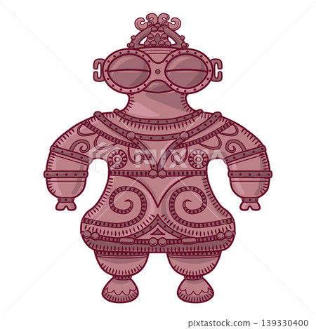 Illustration of a clay figurine from the Jomon period Illustration of a clay figurine from the Jomon period 139330400