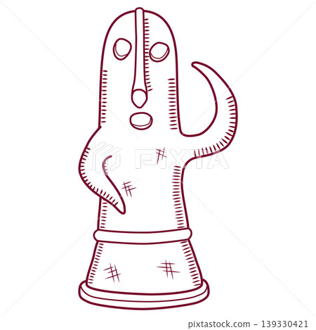 Illustration of Haniwa from the Kofun period 139330421