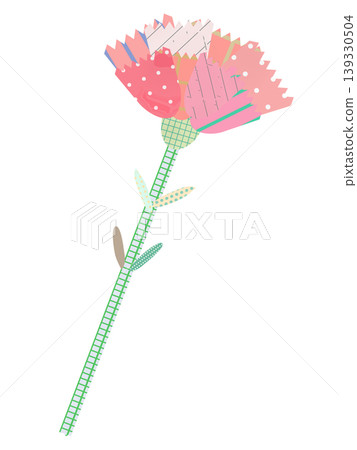 Handcrafted single carnation made from fabric or paper - Mother's Day materials Handcrafted single carnation made from fabric or paper - Mother's Day materials 139330504