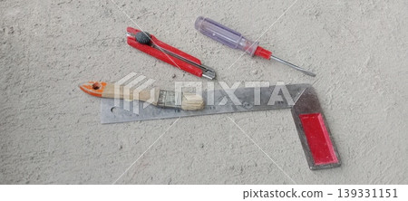 Work tools on the floor Work tools on the floor 139331151