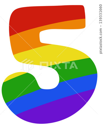 Numbers in colorful color for pride month decorations and celebration Numbers in colorful color for pride month decorations and celebration 139331660