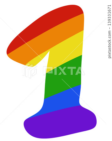Numbers in colorful color for pride month decorations  139331671