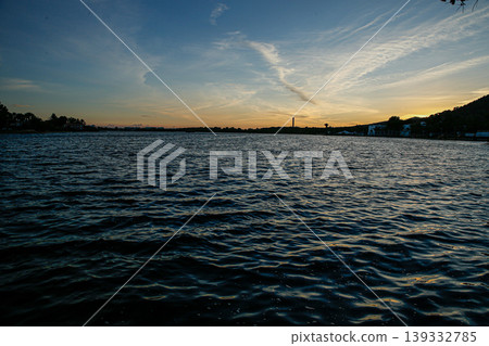 馬略卡島池塘上的日落 馬略卡島池塘上的日落 139332785