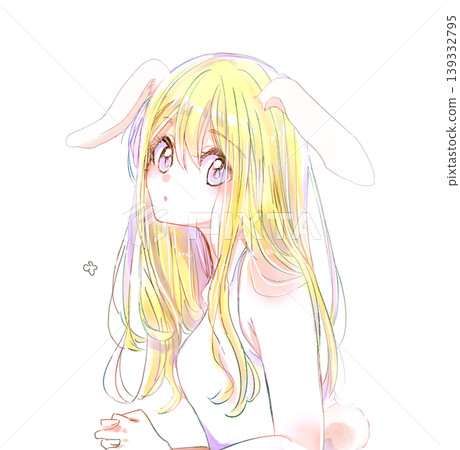 一個長著動物耳朵和尾巴的女人;兔子;金髮。 一個長著動物耳朵和尾巴的女人;兔子;金髮。 139332795
