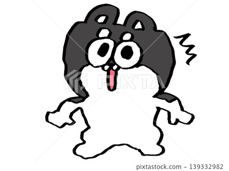 驚訝的黑柴犬 驚訝的黑柴犬 139332982