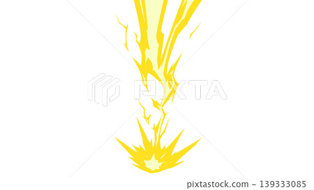 Illustration material of lightning falling from above - yellow Illustration material of lightning falling from above - yellow 139333085