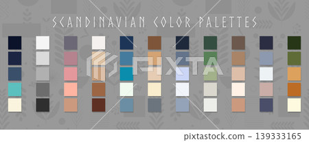 Scandinavian color palette collection for nordic interior design vector illustration. Scandinavian color palette collection for nordic interior design vector illustration. 139333165