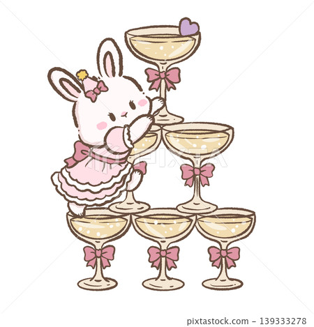 Kawaii Bunny Champagne Tower Clipart Cute Bunny Celebrating With Champagne Glass Tower Party Illustration Kawaii Bunny Champagne Tower Clipart Cute Bunny Celebrating With Champagne Glass Tower Party Illustration 139333278