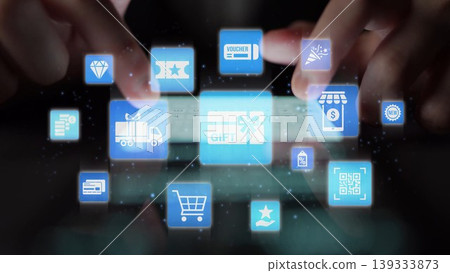 Digital gift card and online shopping system Funnel Digital gift card and online shopping system Funnel 139333873