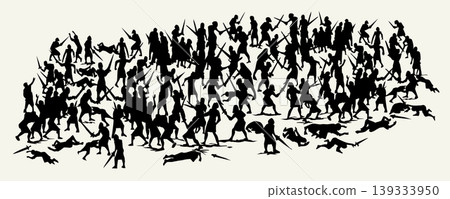 Vector drawing. Battle on the field Vector drawing. Battle on the field 139333950