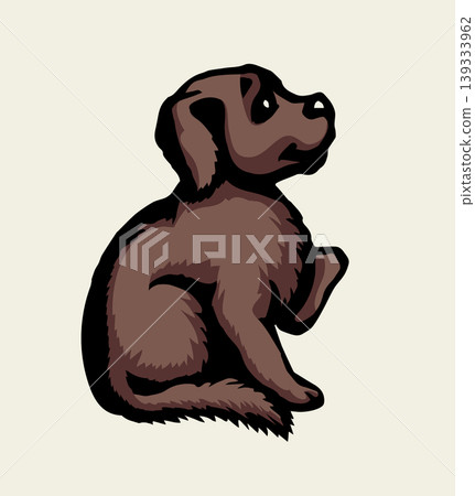 Cute small dog. Vector drawing. Cute small dog. Vector drawing. 139333962