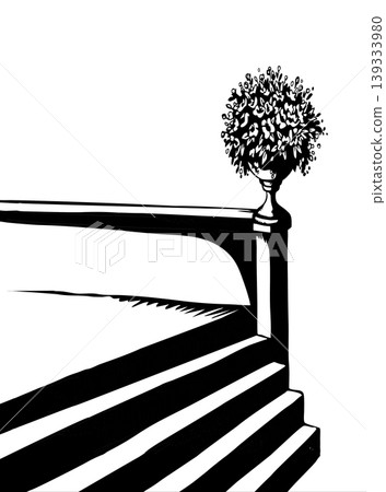 Vector drawing. Old stone stairs 139333980