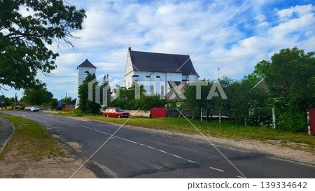 Brest, Belarus - 04.07.2025: Historic The 16th-century Catholic Church of the Holy Trinity in the Belarusian agro-town of Chernavchitsy Brest, Belarus - 04.07.2025: Historic The 16th-century Catholic Church of the Holy Trinity in the Belarusian agro-town of Chernavchitsy 139334642