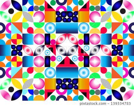 round square geometric pattern design on white 139334783