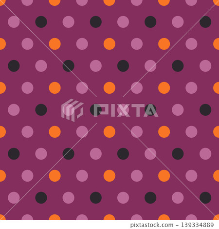 Halloween pastel polka dot seamless pattern with dark and orange tones Halloween pastel polka dot seamless pattern with dark and orange tones 139334889