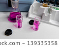 Portable water testing kit with sample vials and container 139335358