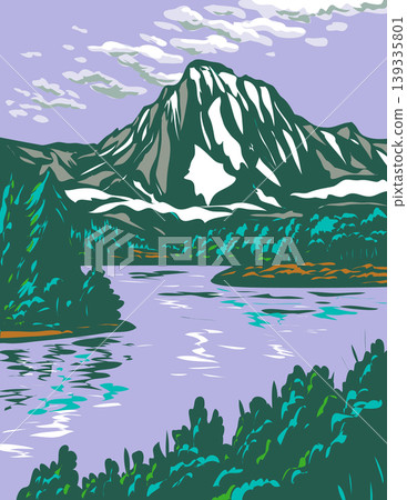 Grand Teton National Park in Jackson Hole Wyoming USA WPA Poster Art Grand Teton National Park in Jackson Hole Wyoming USA WPA Poster Art 139335801